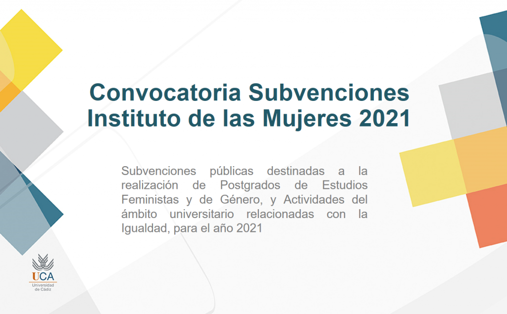 Convocatoria de subvenciones Instituto de las Mujeres 2021