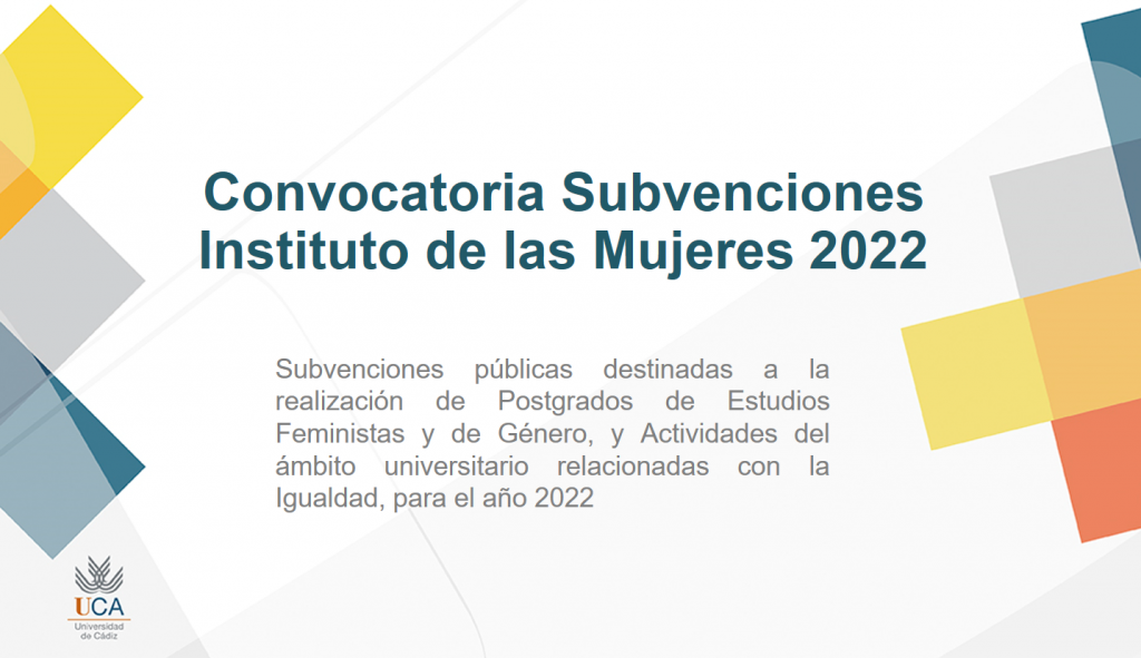 Convocatoria de subvenciones Instituto de las Mujeres 2022