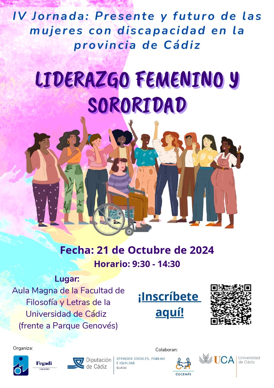 IV Jornada Presente y Futuro de las mujeres con discapacidad en la provincia de Cádiz: Liderazgo Femenino y sororidad